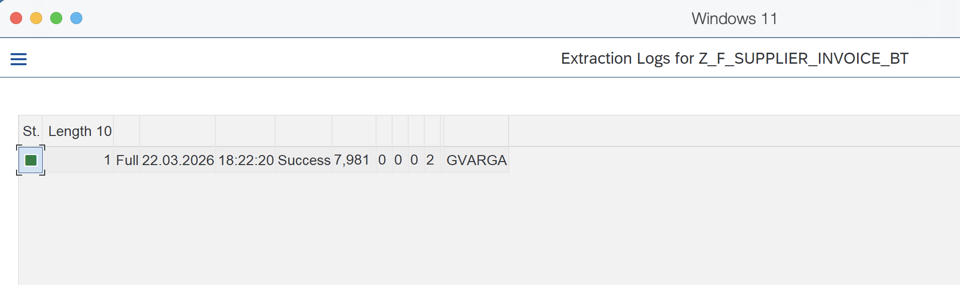 CDS Full Interface — Log